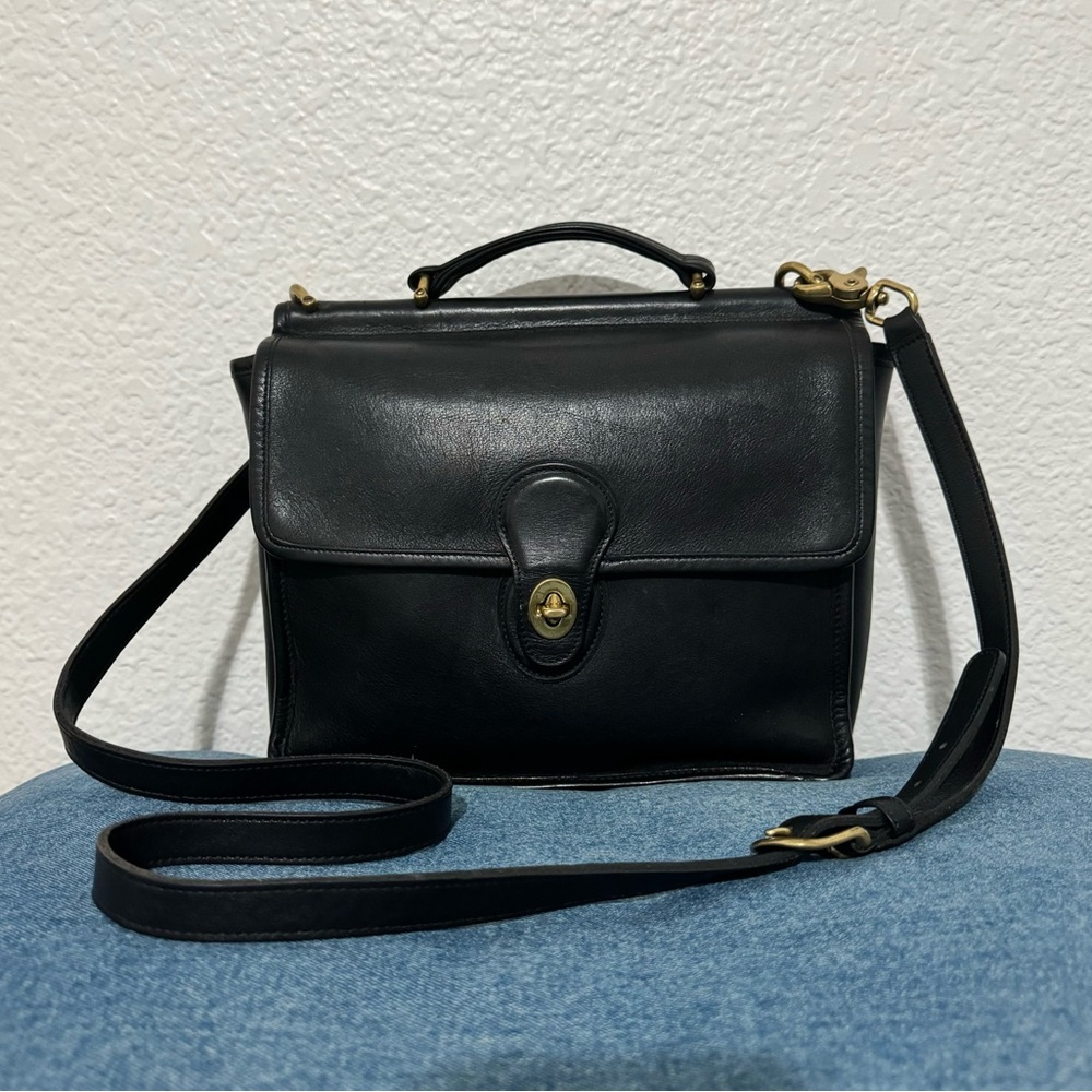 COACH Vintage WILLIS 9927 Black Leather Crossbody Bag Hungary